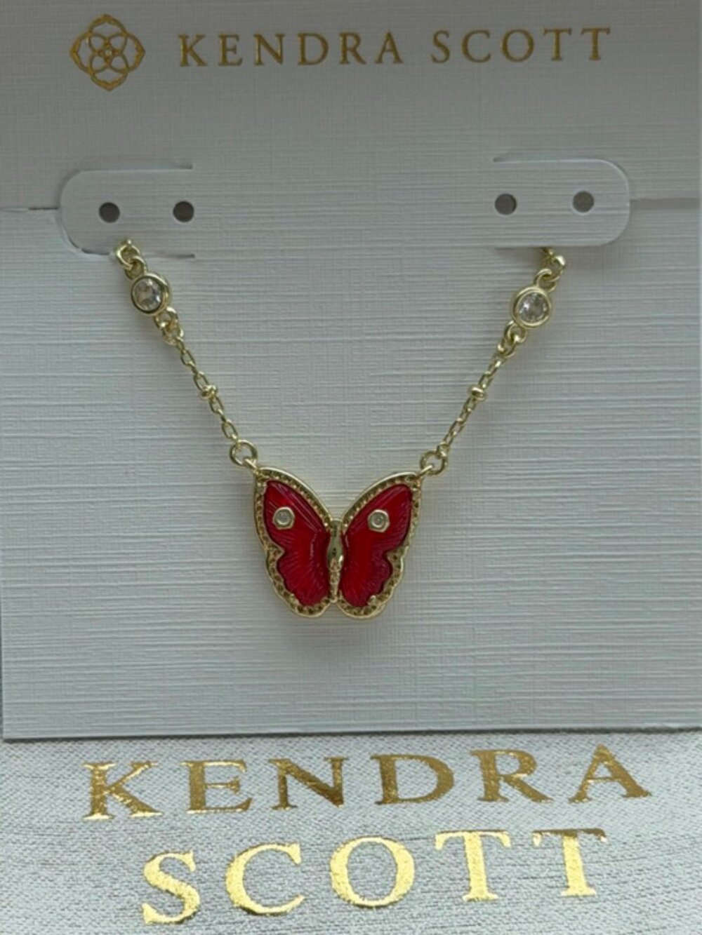 Kendra Scott Red Butterfly Necklace